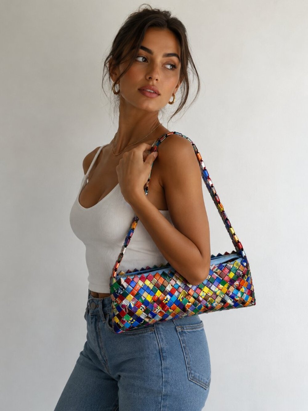 Vintage Y2k Woven Candy Wrapper Handbag Purse
